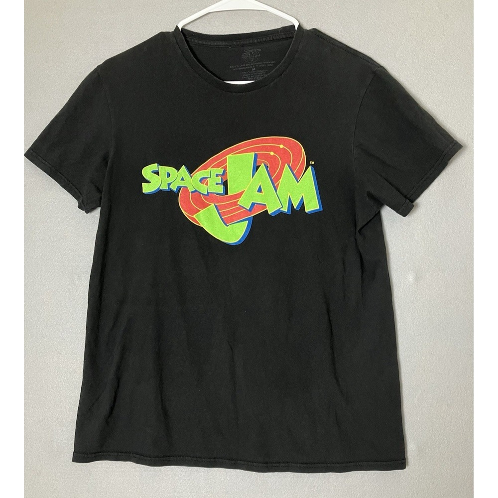 Space Jam T Shirt Black Looney Tunes Graphic Women's Medium WB Y2K